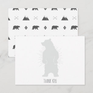 Minimalist Black Bear Birthday Thank You Card