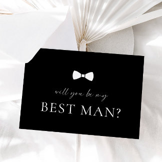 Minimalist Black Best Man Proposal Card