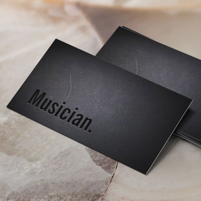 Minimalist Black Bold Musician Business Card (Creator Uploaded)