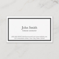 Minimalist Black Border Cement Contractor