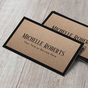 Minimalist Black Border Elegant Kraft Business Card