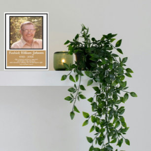 Minimalist Black Border Gold Name Quotes Funeral  Program