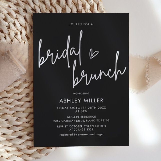 Minimalist Black Bridal Brunch Invitation (Creator Uploaded)