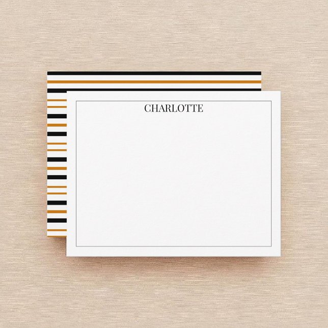 Minimalist Black & Brown Stripes Classic Chic  Card (Creator Uploaded)