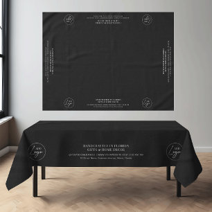 Minimalist Black Business Logo Branded Craft Table Tablecloth