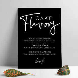 Minimalist Black Cake Flavours Menu Simple Script Poster