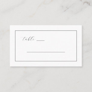Minimalist Black Calligraphy Place Card