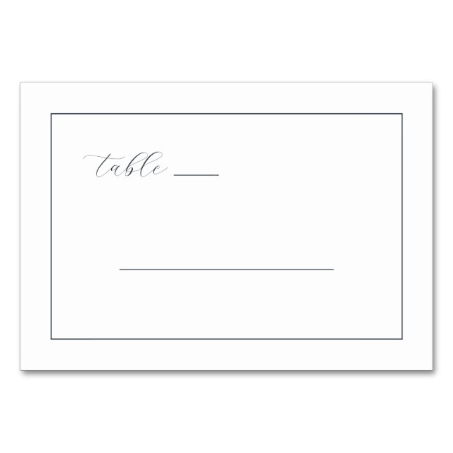 Minimalist Black Calligraphy Table Number (Front)