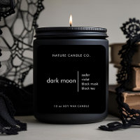 Minimalist Black Candle Label | Dark Moon 