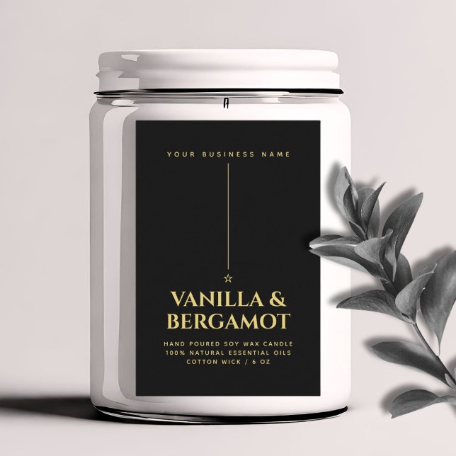 Minimalist black candle product label (Creator Uploaded)
