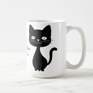 Minimalist Black Cat Cartoon Funny Cat Illustratio Coffee Mug