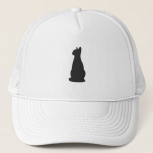 Minimalist Black Cat Illustration Trucker Hat