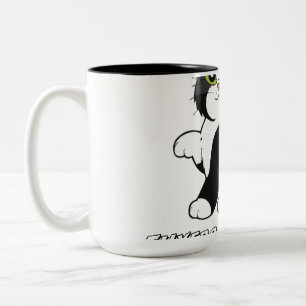 "Minimalist Black Cat Line Art Mug