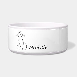 Minimalist Black Cat On White Add Name