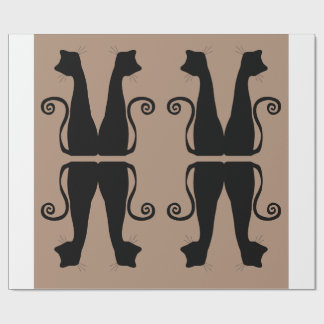 Minimalist Black Cat Pattern Wrapping Paper
