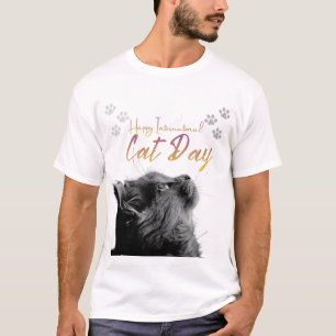 Minimalist Black Cat Shirt – Dark Gothic Aesthetic