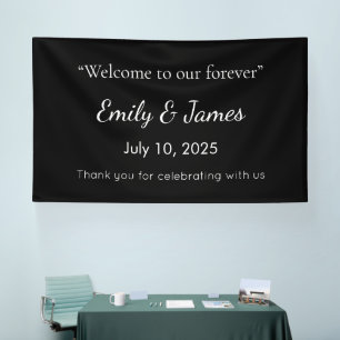 Minimalist Black Cat Silhouette Banner
