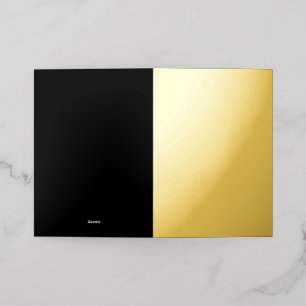 Minimalist Black Cat Silhouette Foil Greeting Card