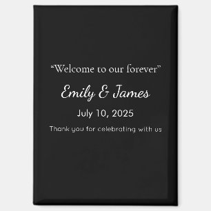 Minimalist Black Cat Silhouette Magnet