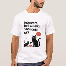 Minimalist Black Cats Introvert Funny Quote