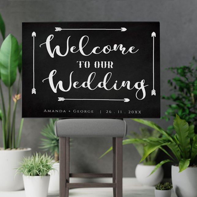 Minimalist Black Chalkboard Welcome To Our Wedding Poster (Creator Uploaded)