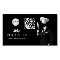 Minimalist Black Chef Uniform Photo QR Code