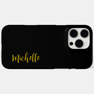 Minimalist Black Chic Elegant Gold Script  iPhone 16 Pro Max Case
