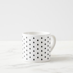 Minimalist Black Christmas Pine Tree Pattern Espresso Cup