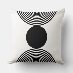 Minimalist  Black Circle Beads Pattern Square Cushion