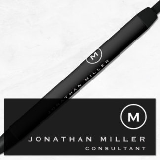 Minimalist Black Classic Monogram Ink Pen