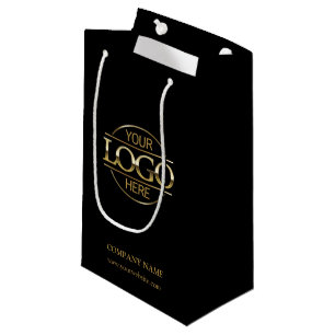 Minimalist Black Corporate Company Business Logo Small Gift Bag