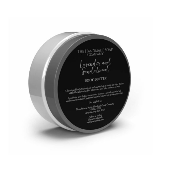 Minimalist Black Cosmetics Jar Label w Ingredients (Creator Uploaded)