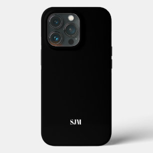 Minimalist black Custom monogram initials name iPhone 13 Pro Case