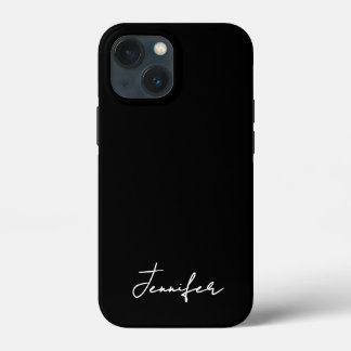 Minimalist Black Custom Name Signature Script iPhone 13 Mini Case