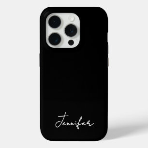 Minimalist Black Custom Name Signature Script  iPhone 15 Pro Case