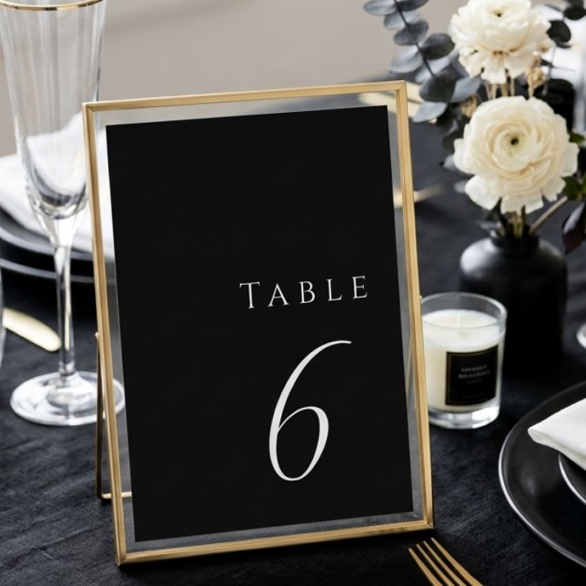 Minimalist Black Elegant Modern Wedding  Table Number (Creator Uploaded)