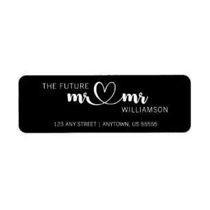 Minimalist Black Future MR and MR Return Address Label
