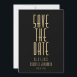Minimalist Black Gold Art Deco Wedding Save The Date<br><div class="desc">Minimalist Black Gold Art Deco Wedding Save the Date Invitation</div>