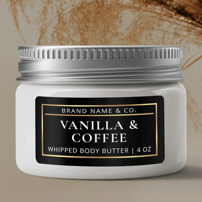 Minimalist Black & Gold Body Butter Jar Product Label (Minimalist Black & Gold Body Butter Jar Product Label)