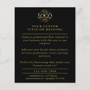 Minimalist Black & Gold Business Logo Promotional Flyer