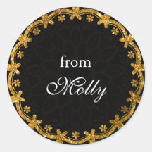 Minimalist Black & Gold Circle Mandala Stickers