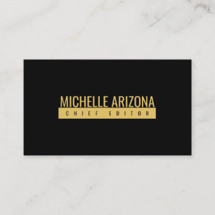 Minimalist Black & Gold Colour Professional Modern Enclosure Card