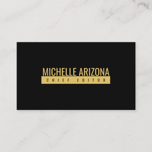 Minimalist Black & Gold Colour Professional Modern Enclosure Card (Front)