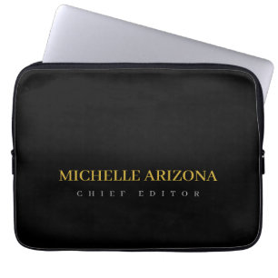 Minimalist Black Gold Colour Professional Modern Laptop Sleeve