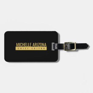 Minimalist Black & Gold Colour Professional Modern Luggage Tag