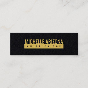 Minimalist Black & Gold Colour Professional Modern Mini Business Card
