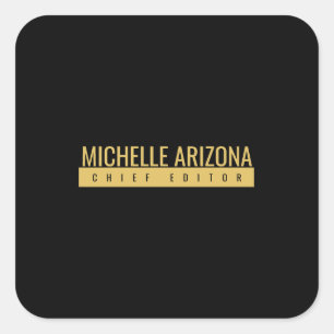 Minimalist Black & Gold Colour Professional Modern Square Sticker