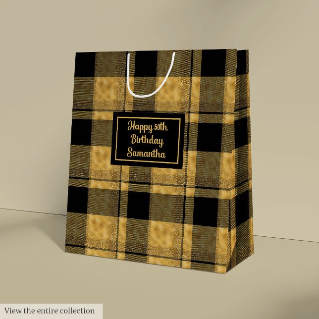 Minimalist Black Gold Glitter Wedding Gift Bag (Minimalist Black Gold Glitter Wedding Gift Bag)