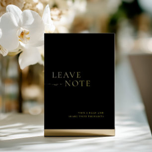 Minimalist Black & Gold Guest Book Sign