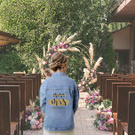Minimalist Black & Gold Miss to Mrs Bridal Party Denim Jacket<br><div class="desc">Introducing our Chic Miss to Mrs Denim Jacket – the perfect addition to celebrate the bride-to-be in style. This jacket features a fun and minimalist design in black and gold, with the option to personalise it with the family name, making it an ideal choice for bachelorette parties, bridal showers, or...</div>